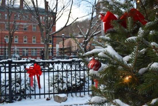 Downtown Jim Thorpe is decked in Victorian style for the annual Olde Time Christmas celebration.