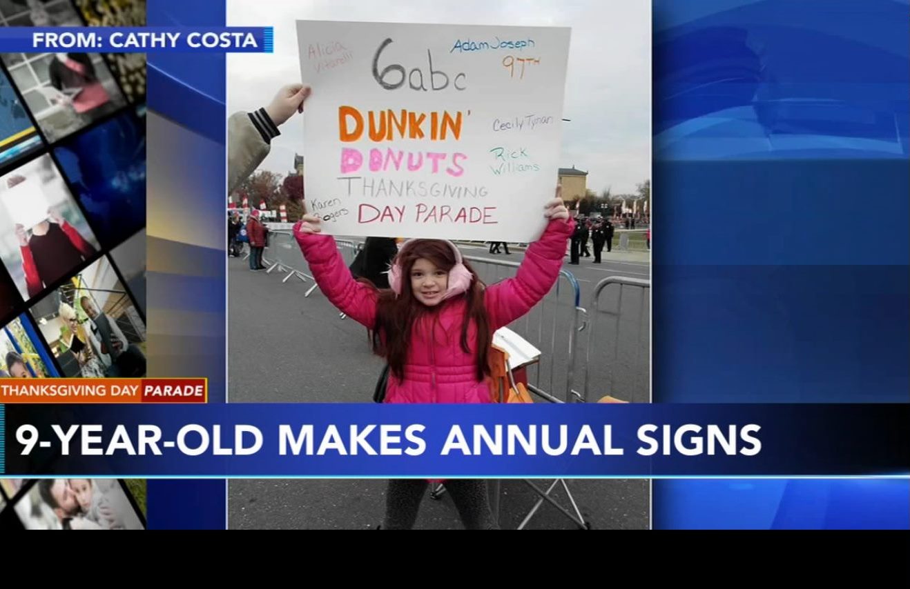Conshohocken Girl Busy Preparing Signs for 100th Thanksgiving Parade Celebration