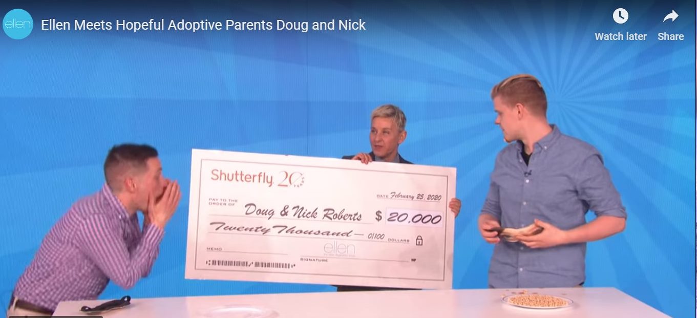 Couple Are Waiting to Adopt. A $20,000 Gift From ‘Ellen’ Should Help With That.