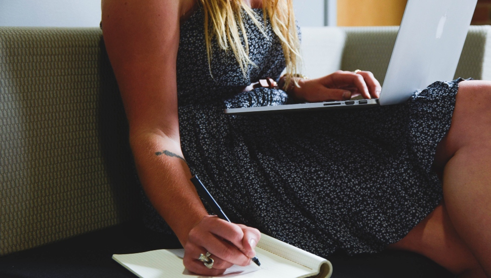 woman studying