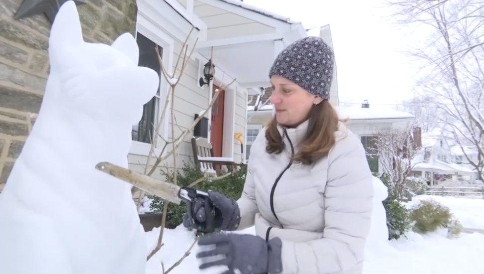Narberth Artist Uses Snow to Carve Out Magic