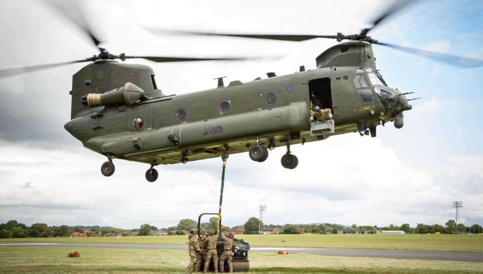 A heavy-lift Chinook helicopter from Boeing