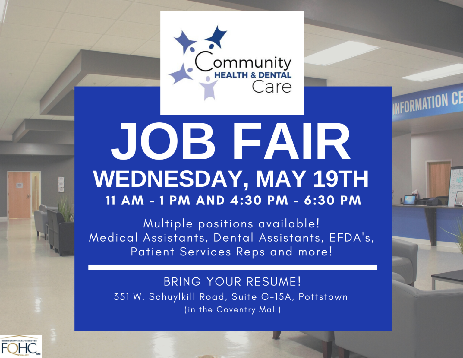 Pottstown's CHDC To Hold Job Fair On May 19th: Multiple Positions ...