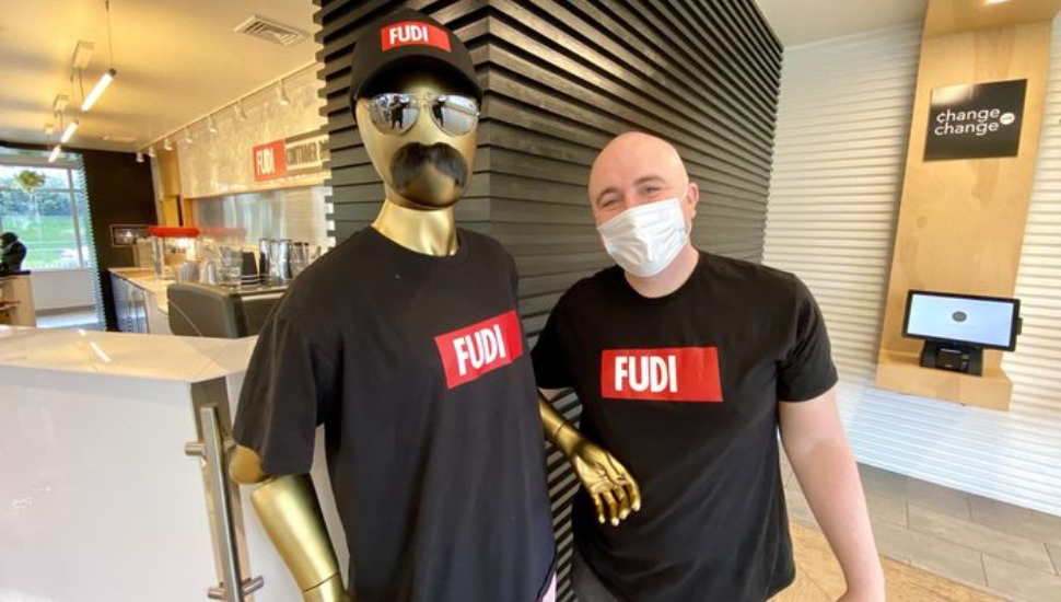 Bryn at FUDI. Vegan fast food.