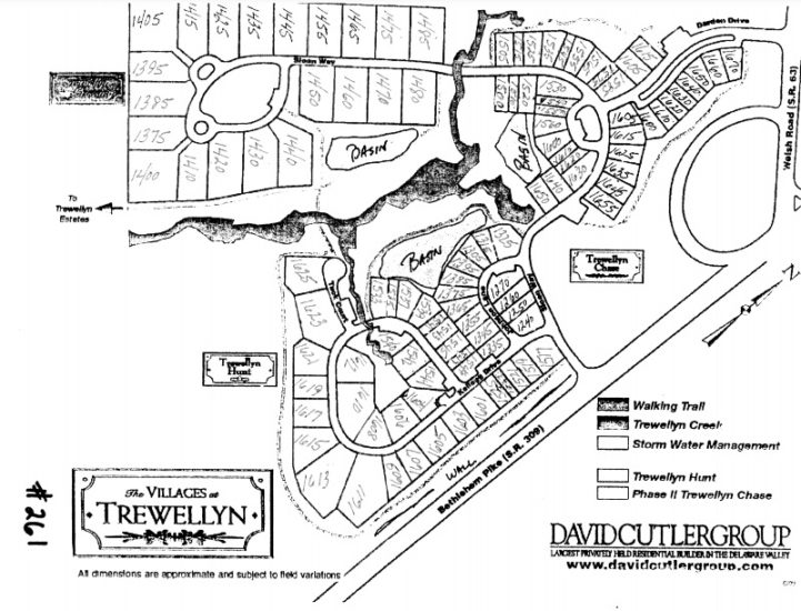 Site Plan of Villages at Trewellyn. 