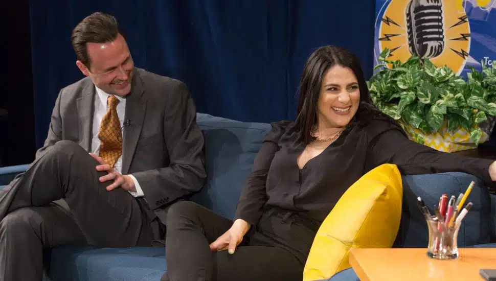 Ambler theatre couch on stage