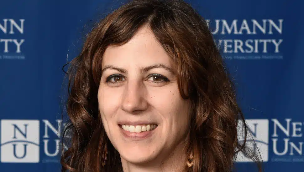 Kerry Hustwit, one of three Neumann faculty teaching visual literacy in a Film Studies program.
