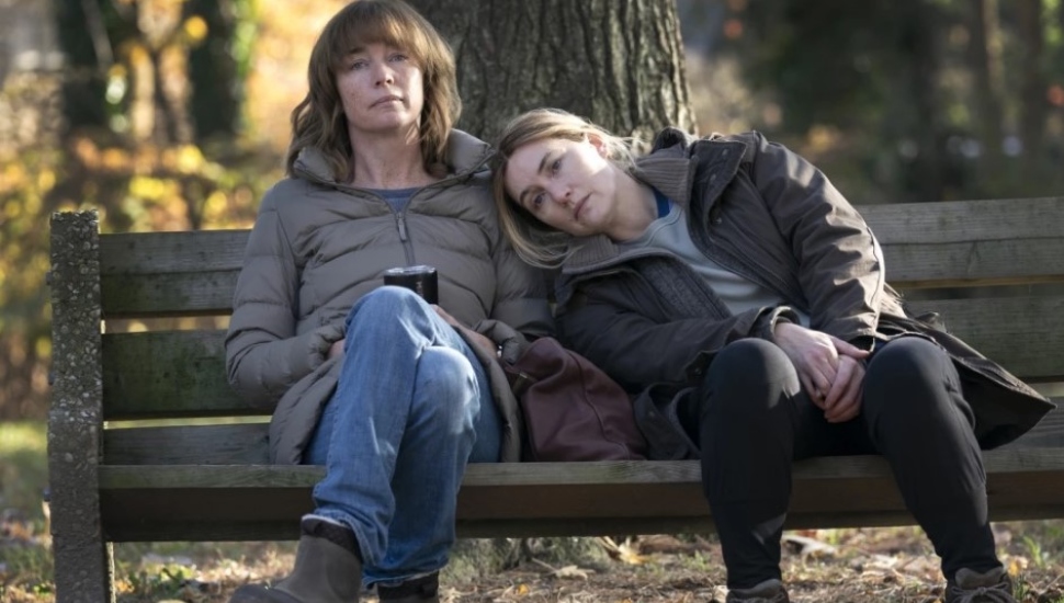 Julianne Nicholson, left, and Kate Winslet in “Mare of Easttown.”
