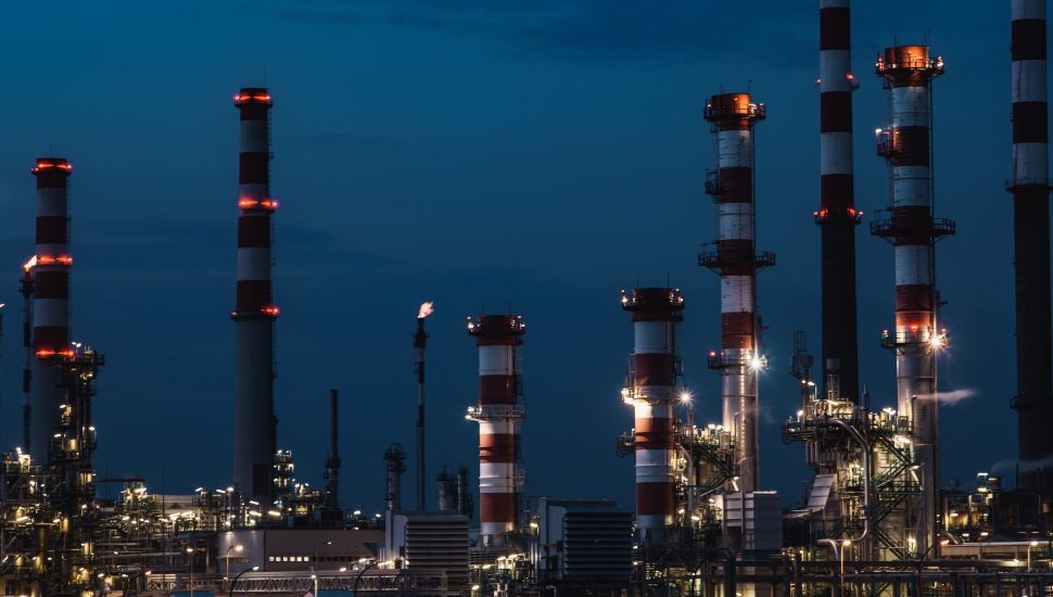 Oil Refinery at Night