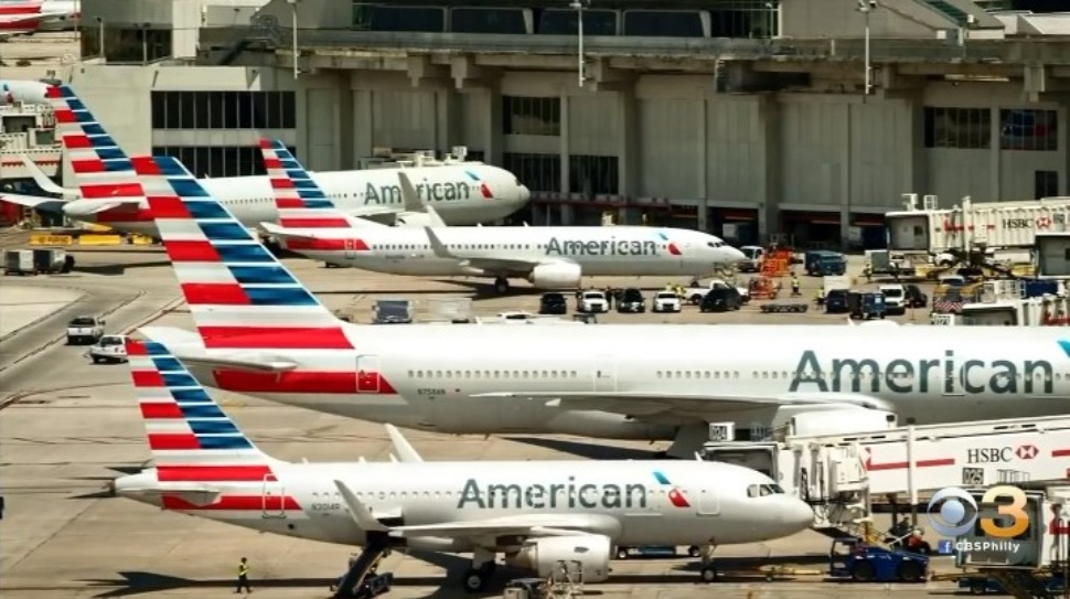 American Airlines airplanes parked at the Philadelphia International Airport.