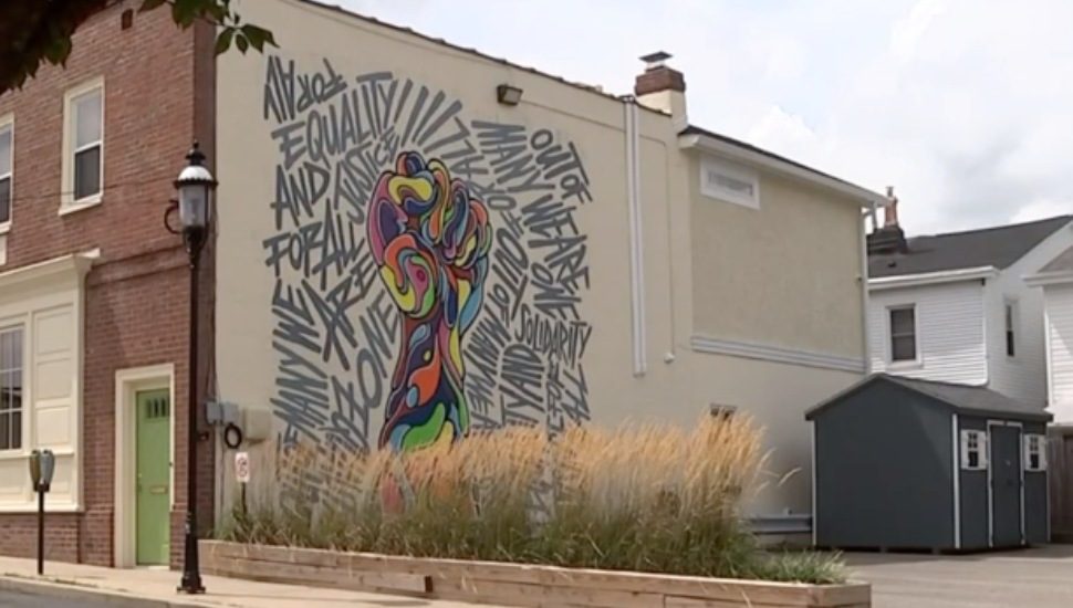Racial justice mural in Jenkintown.