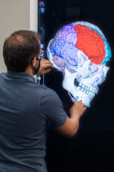 MCCC new digital Anatomage Table allows students to look at different parts of the brain. 