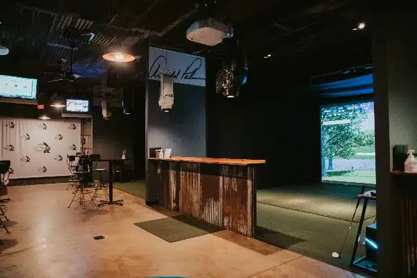 State of the art golf simulator at Linfield National Golf Club