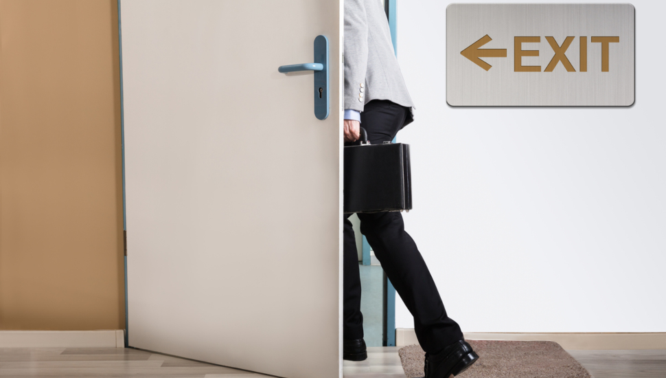 Man leaving his job.