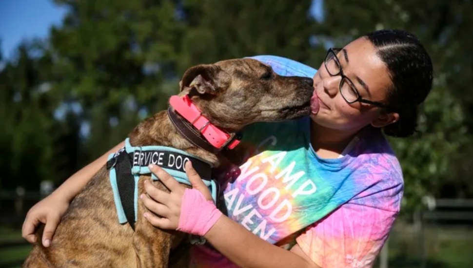 girl with dog