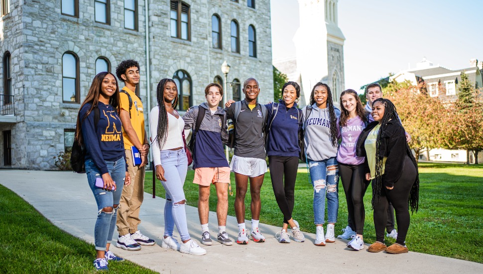 Neuman University students on campus