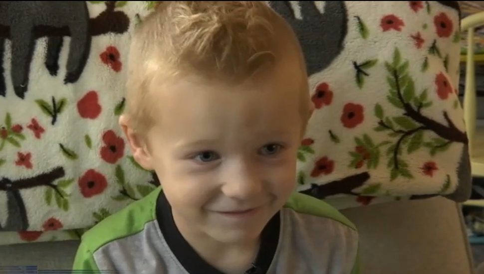 little boy in pajamas
