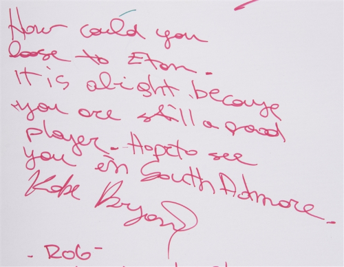 Kobe Bryant signed a friend's yearbook. Image via Main Line Media News.