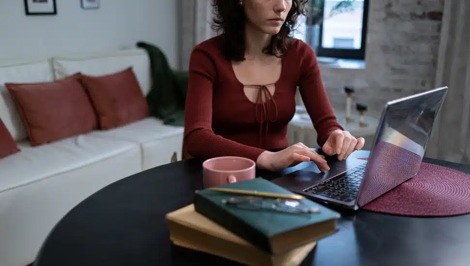 Woman working in her office