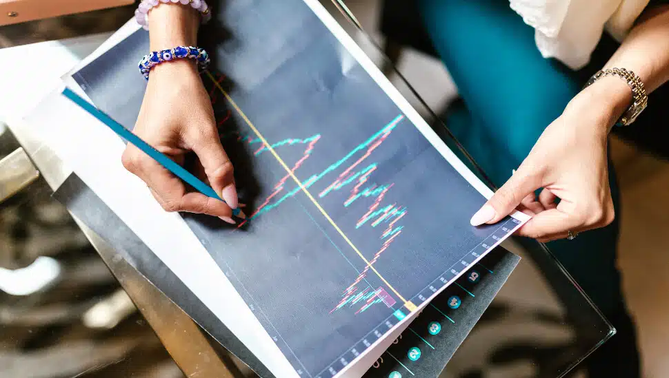 Woman Tracking Investment Trends