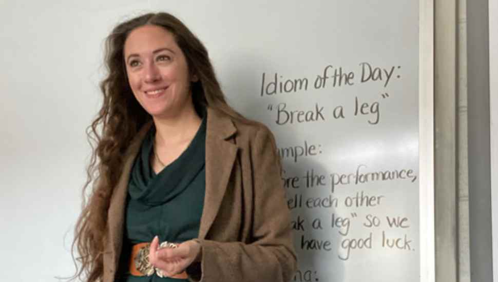 woman at whiteboard