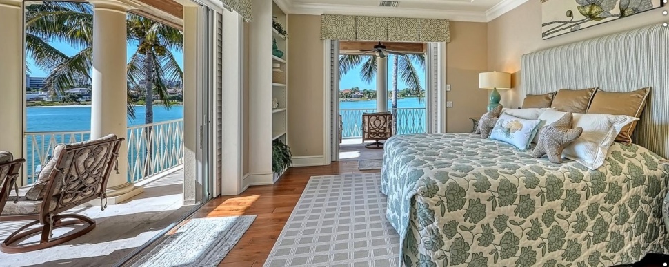 Bedroom of a Sarasota, Florida home.