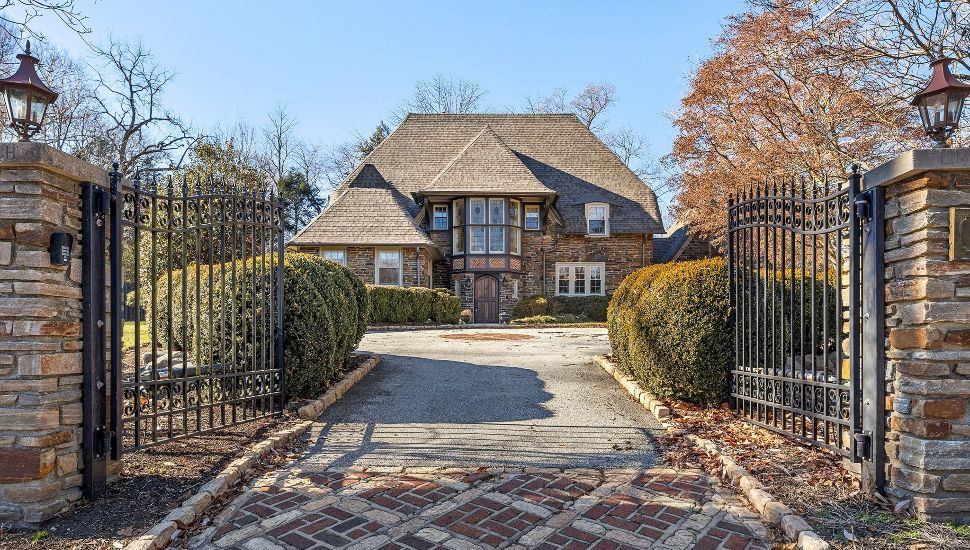 entryway to Tudor estate