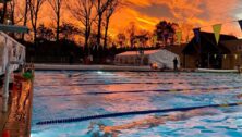 Lawrence Park Swim Club during a November sunset.