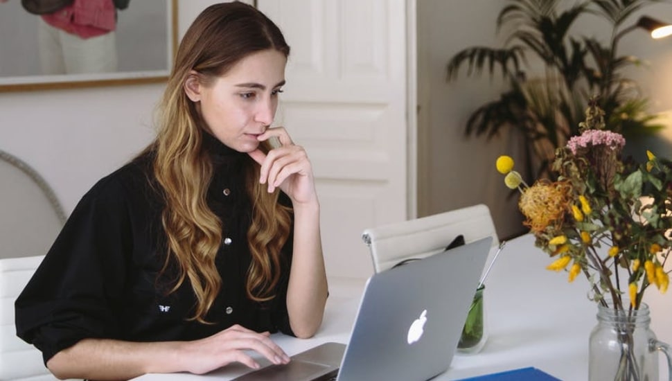 intern at computer