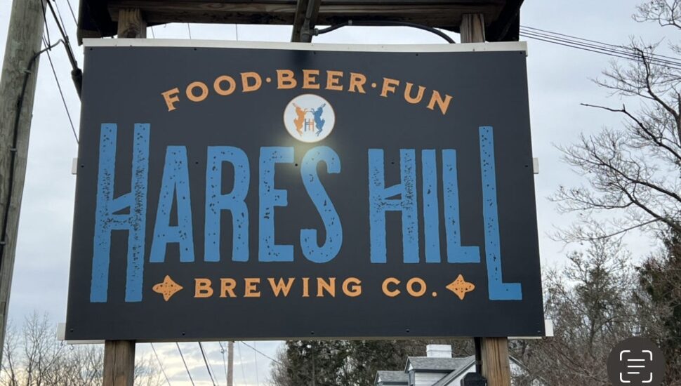 Hares Hill Brewing sign