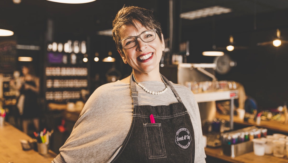Lansdale's Scent & Sip owner Jen Burnley
