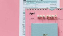 pink paper calendar book