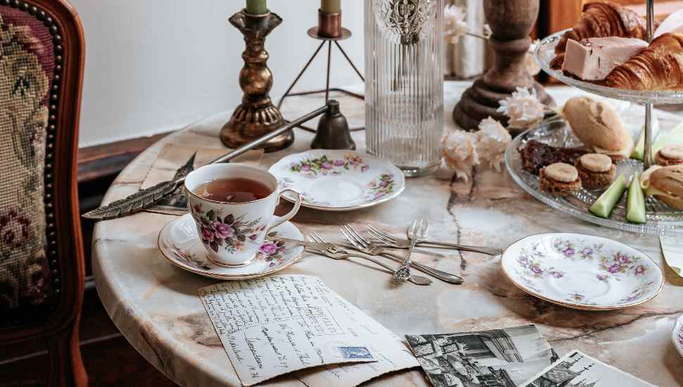table with tea