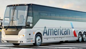 An American Airlines shuttle bus.