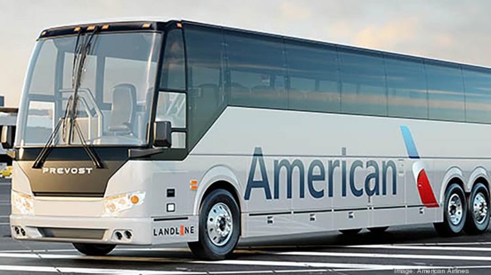 An American Airlines shuttle bus.