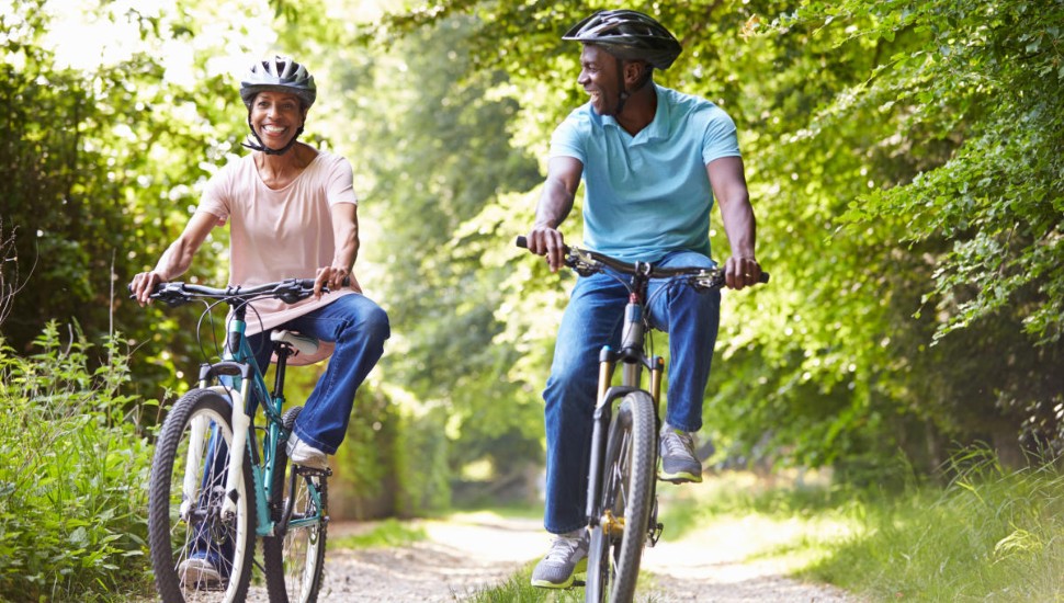 people biking