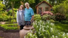 Marilyn Sifford and Bob Butera in their beautiful gardens.