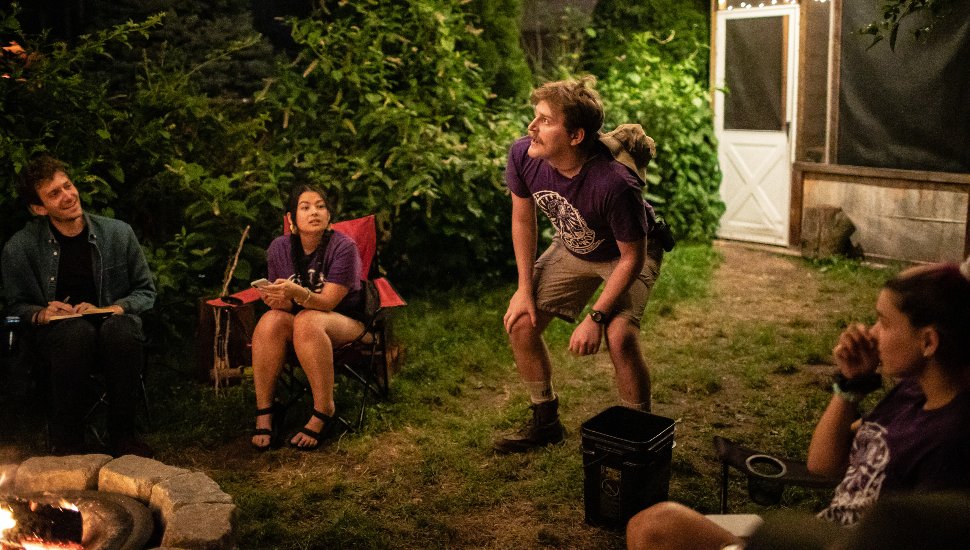 Chloe Joy Ivanson and Justin Phillips in THE GROWN-UPS at Nightdrive.