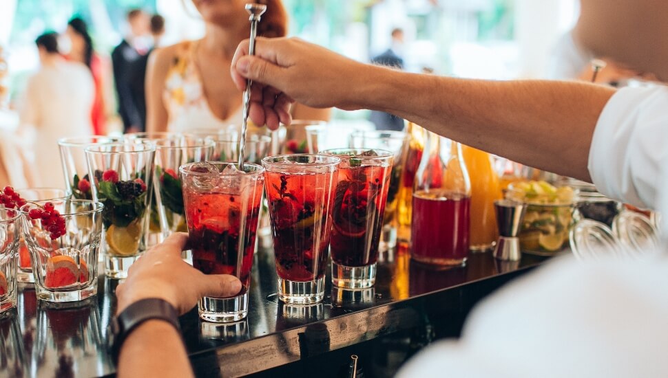 Bartender Hand making cocktail