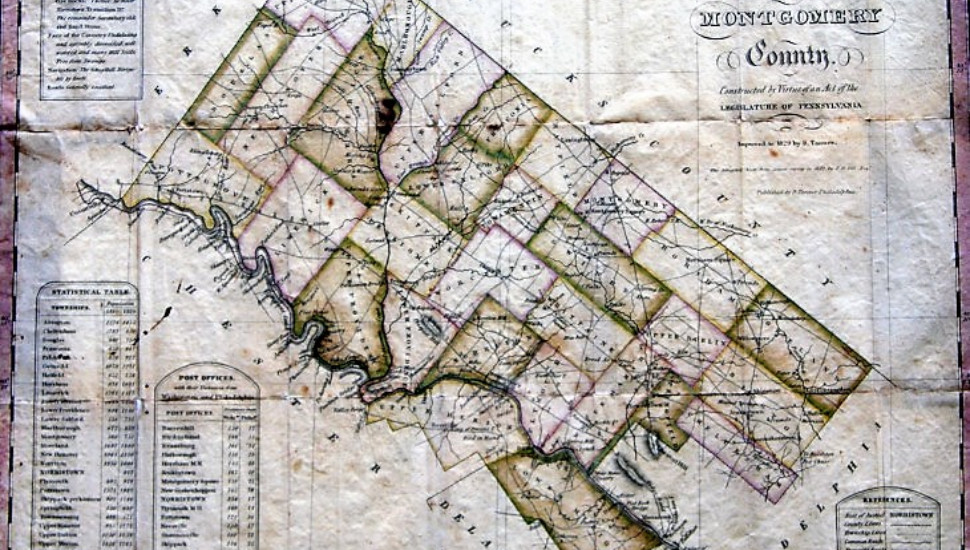 1830 Map — One of the Earliest Printings of Montgomery County on Paper — Gets New Home in Pennsburg