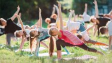 Kids yoga outdoors