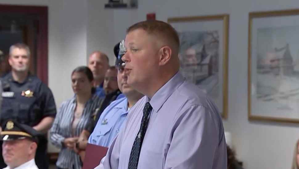 man in blue shirt