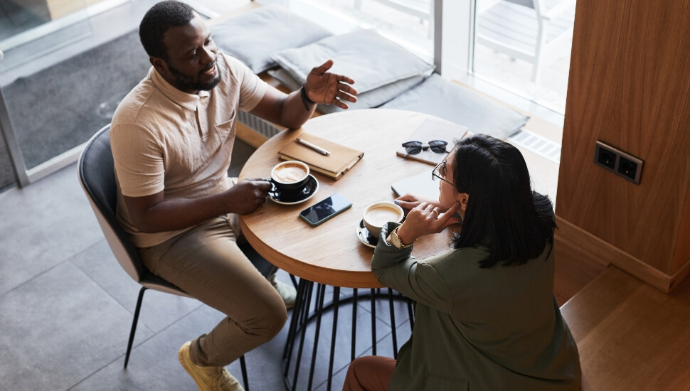 A conversation over coffee