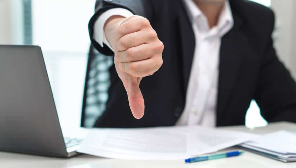 Thumbs down on a job offer