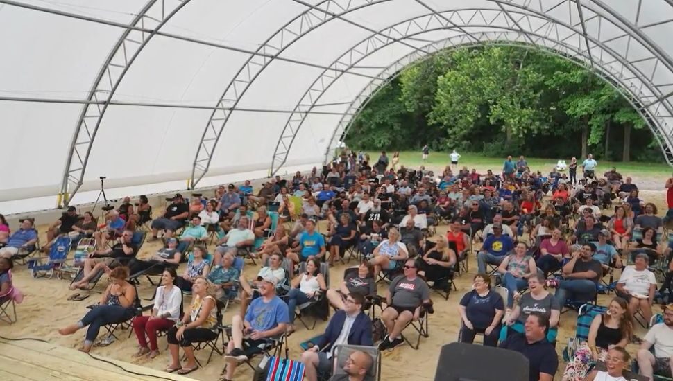 audience under a dome