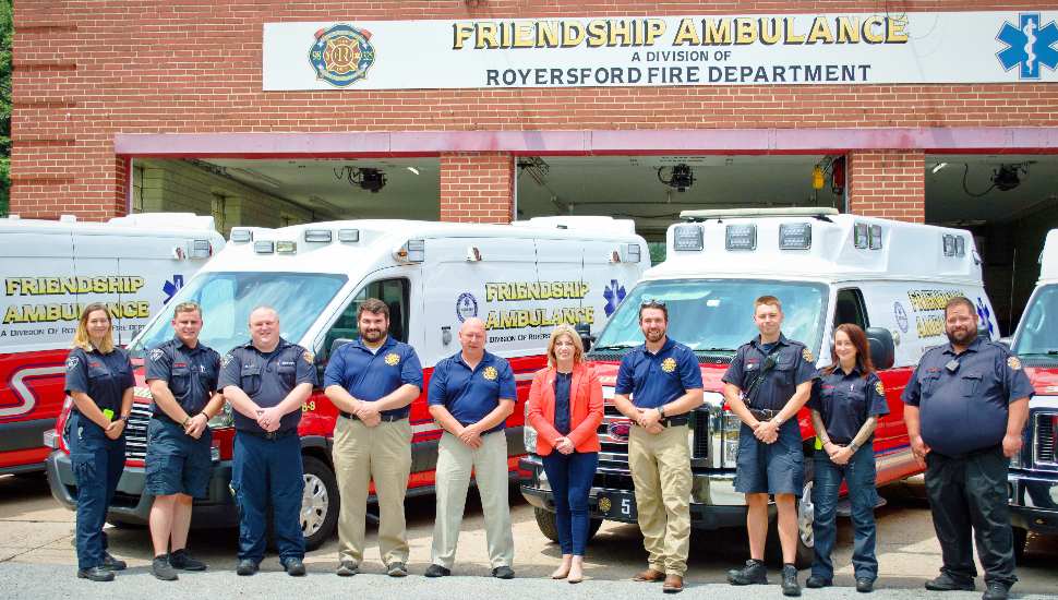 ems people in a line