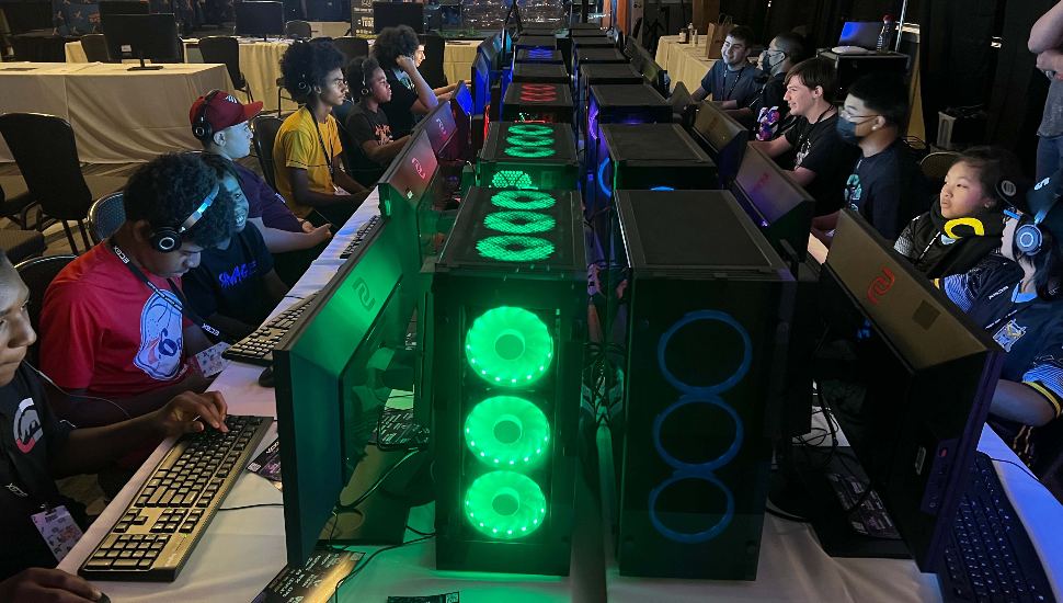 gamers at a table