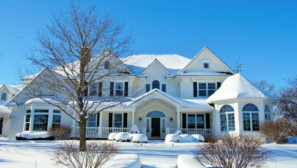 house in snow