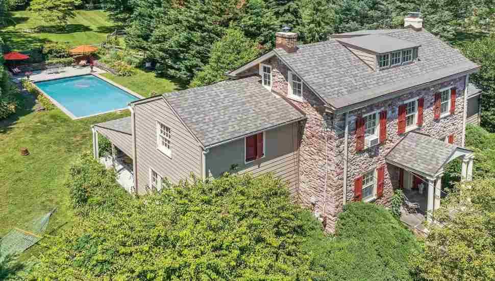 stone house with porch