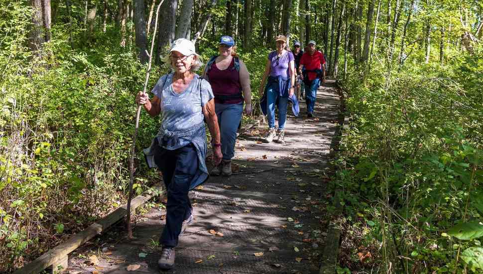 people on a trail